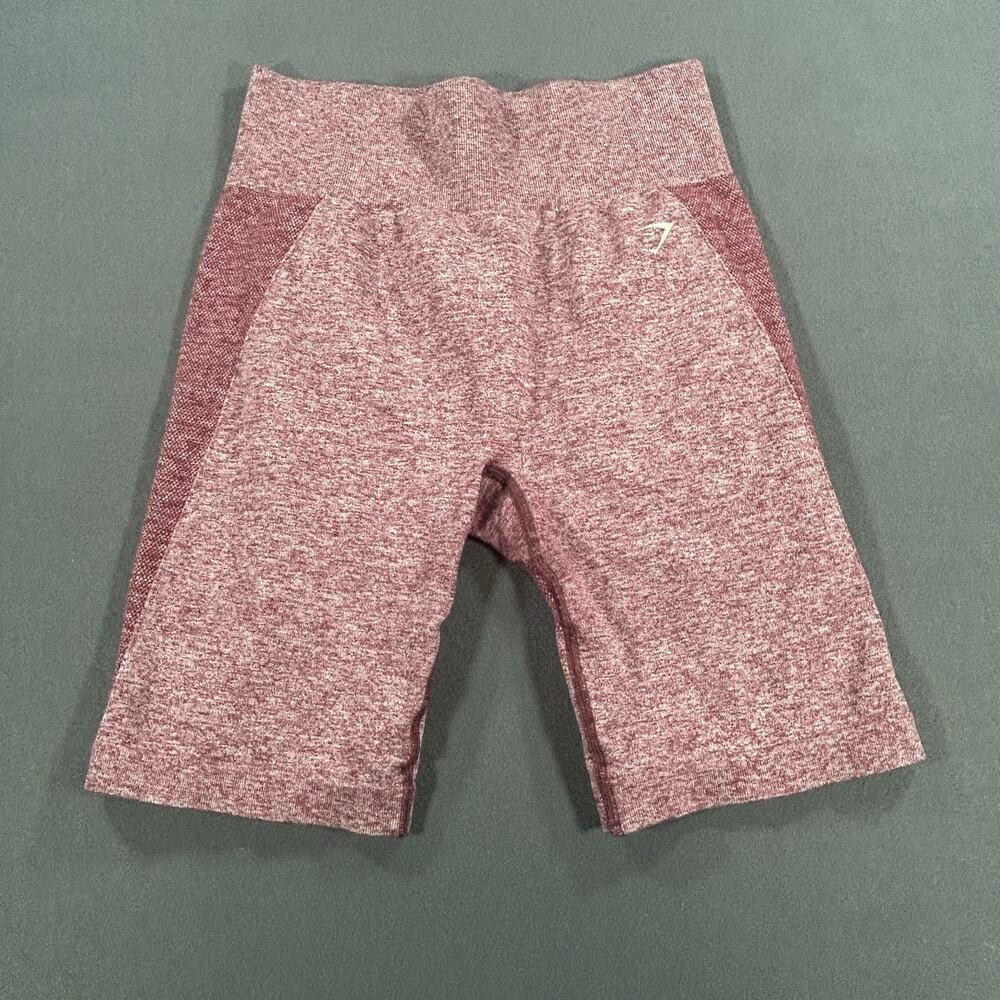 Gymshark Flex Seamless Biker Shorts Red Marl High Waisted Size Large